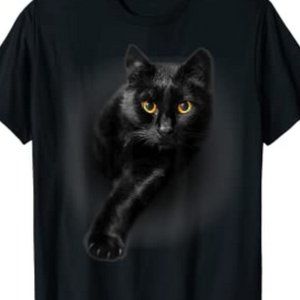 Black Cat Yellow Eyes T-Shirt